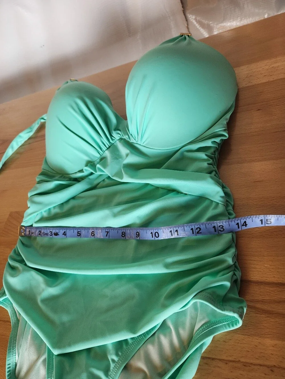 Victoria's Secret Unforgettable One Piece Swimsuit Mint Aqua 38DD NWOT Halter